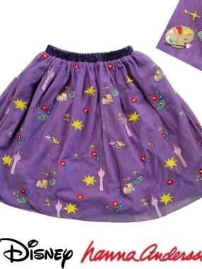 Hanna Andersson // Disney Purple Tulle Skirt with Colorful Embroidered Motifs
